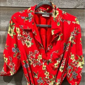 T-shirt style dress with a collar and tie at waist XL